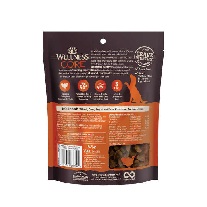 Wellness CORE Tiny Trainers Dog Treats, Natural, Training Treat, Grain Free, Turkey &amp; Pomegranate (6 Ounce Bag)