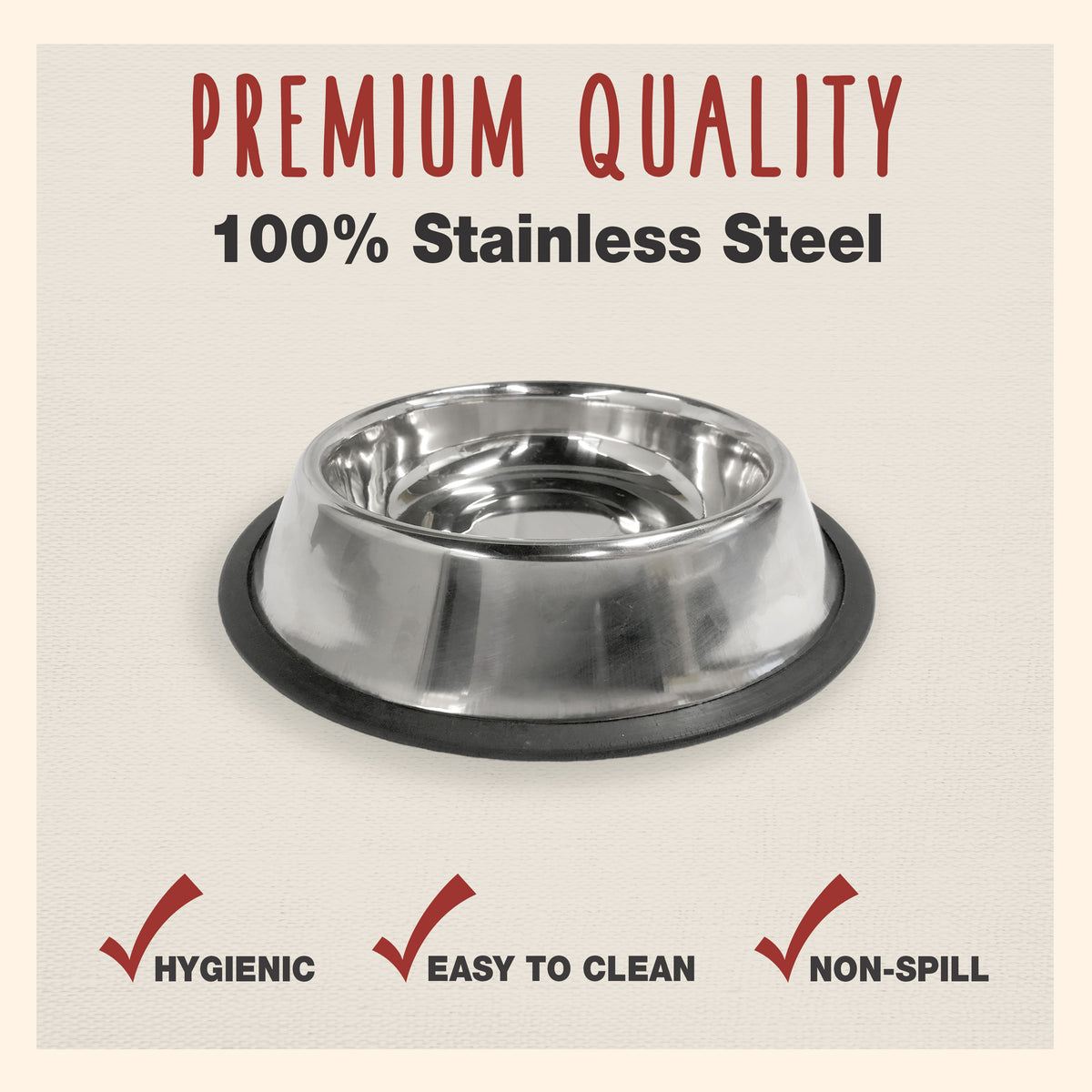 Cadet Stainless Steel No Spill Dog Bowls 16 Ounce