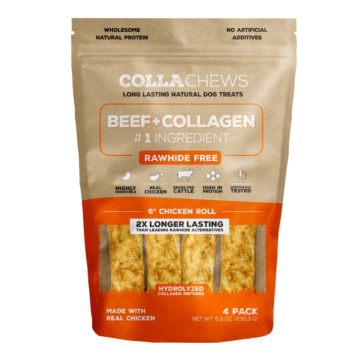 CollaChews Collagen Rolls Chicken 6in 4 pack