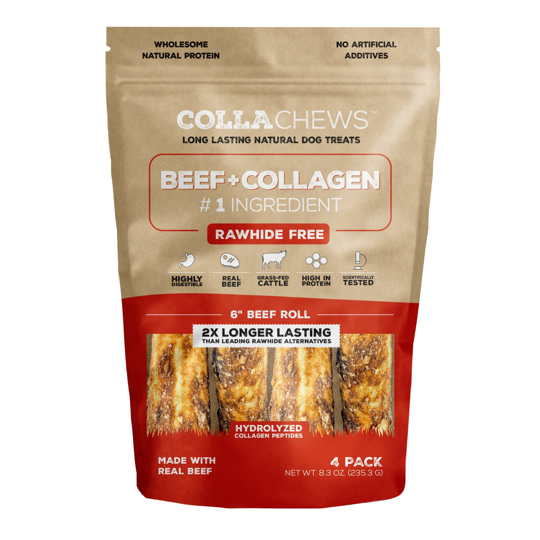 CollaChews Collagen Rolls Beef 6in 4 pack