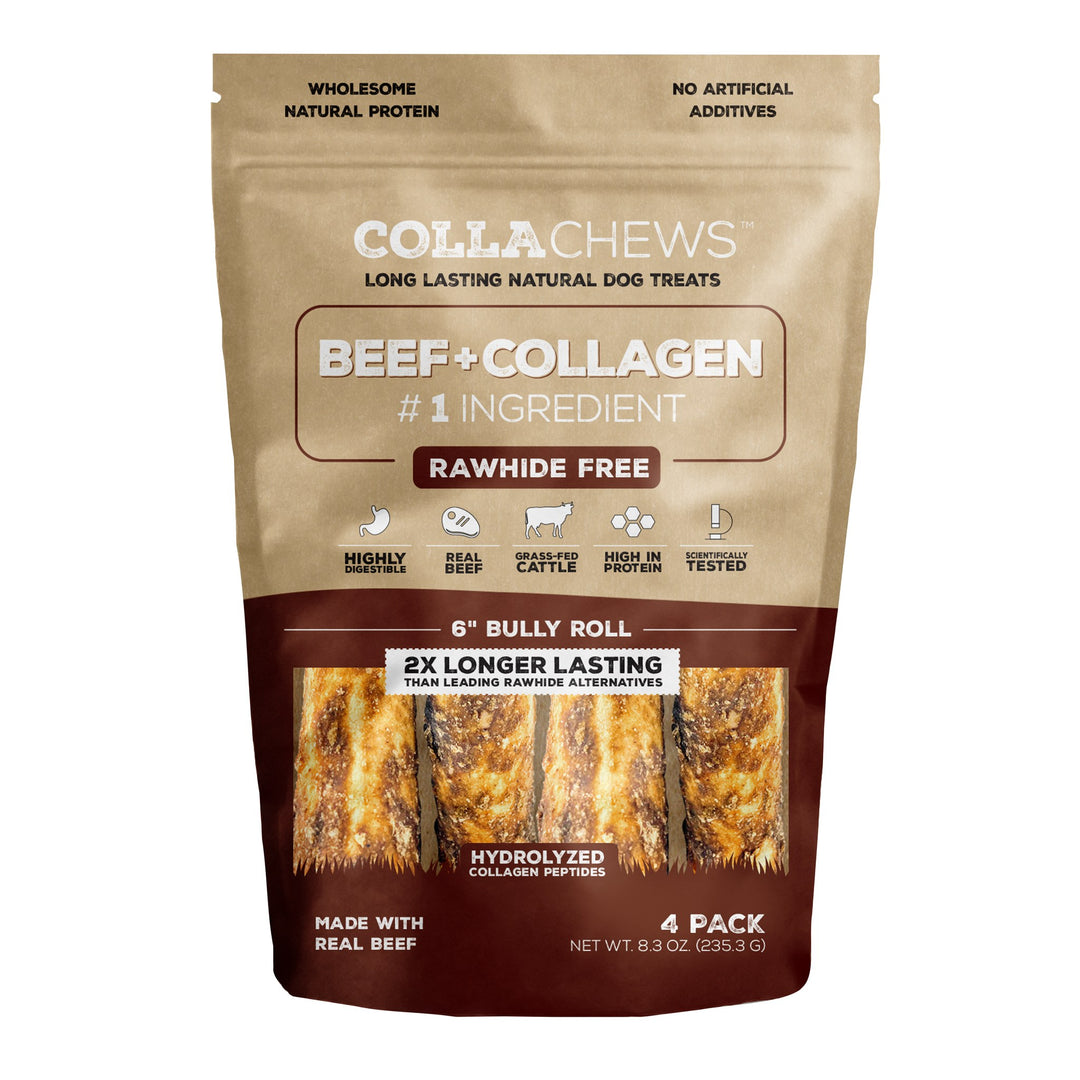 CollaChews Collagen Rolls Bully 6in 4 pack