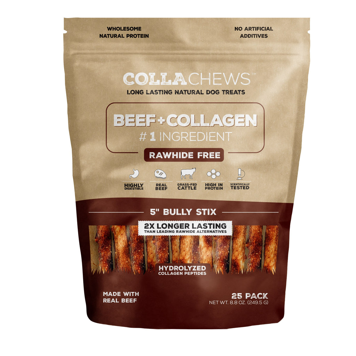 CollaChews Collagen Sticks Bully 5in