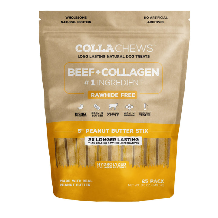 CollaChews Collagen Sticks Peanut Butter 5in