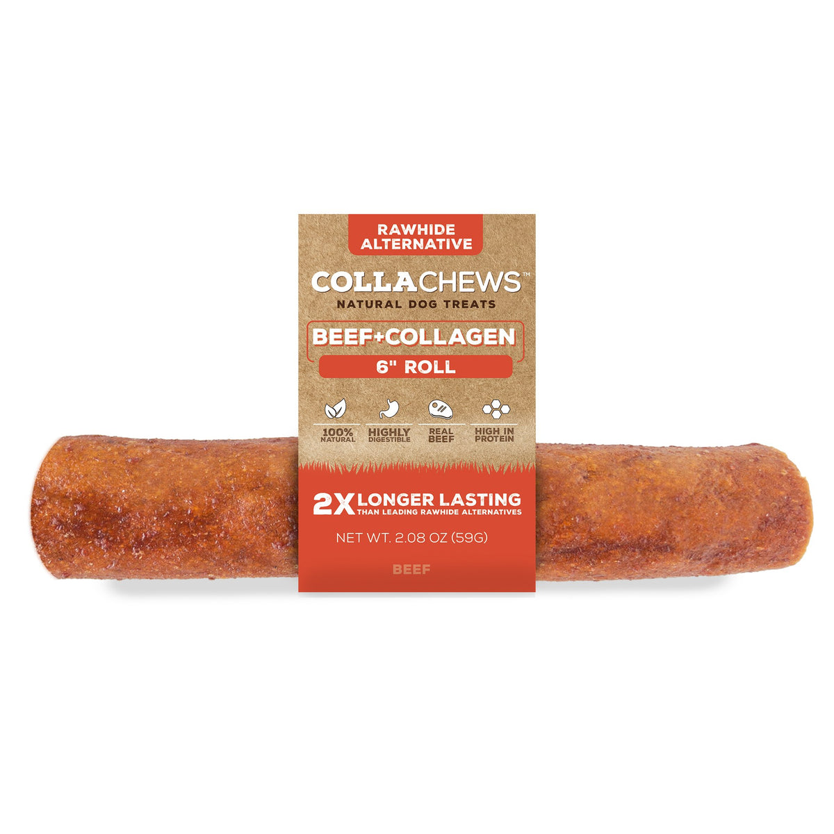 CollaChew Collagen Roll Beef 6in