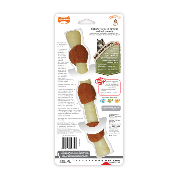 Nylabone Power Chew Shish Kabob Alternative Nylon Chew Toy Chicken Large/Giant - Up to 50 lbs. (1 Count)