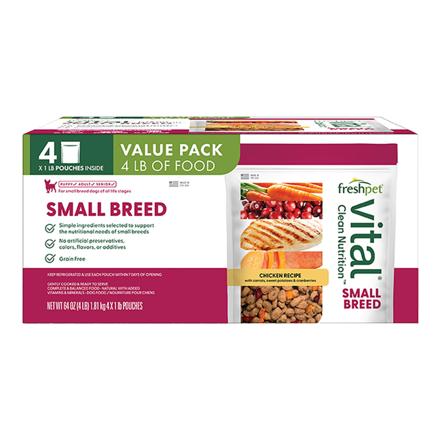FRESHPET DOG VITAL BALANCE SMALL BREED CHICKEN 1LB 4 PACK