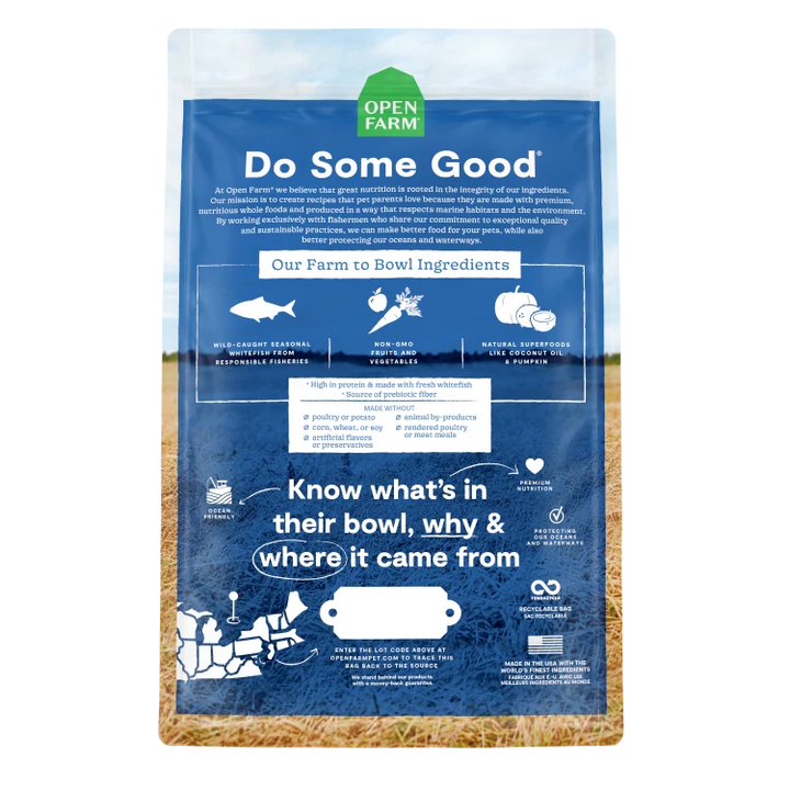 Open Farm Dog Dry GF Whitefish Lentil Catch of Season 22LB