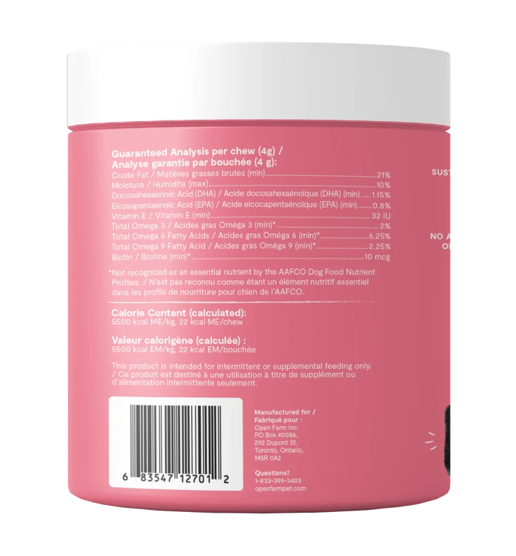 Open Farm Supplement Skin and Coat 90ct