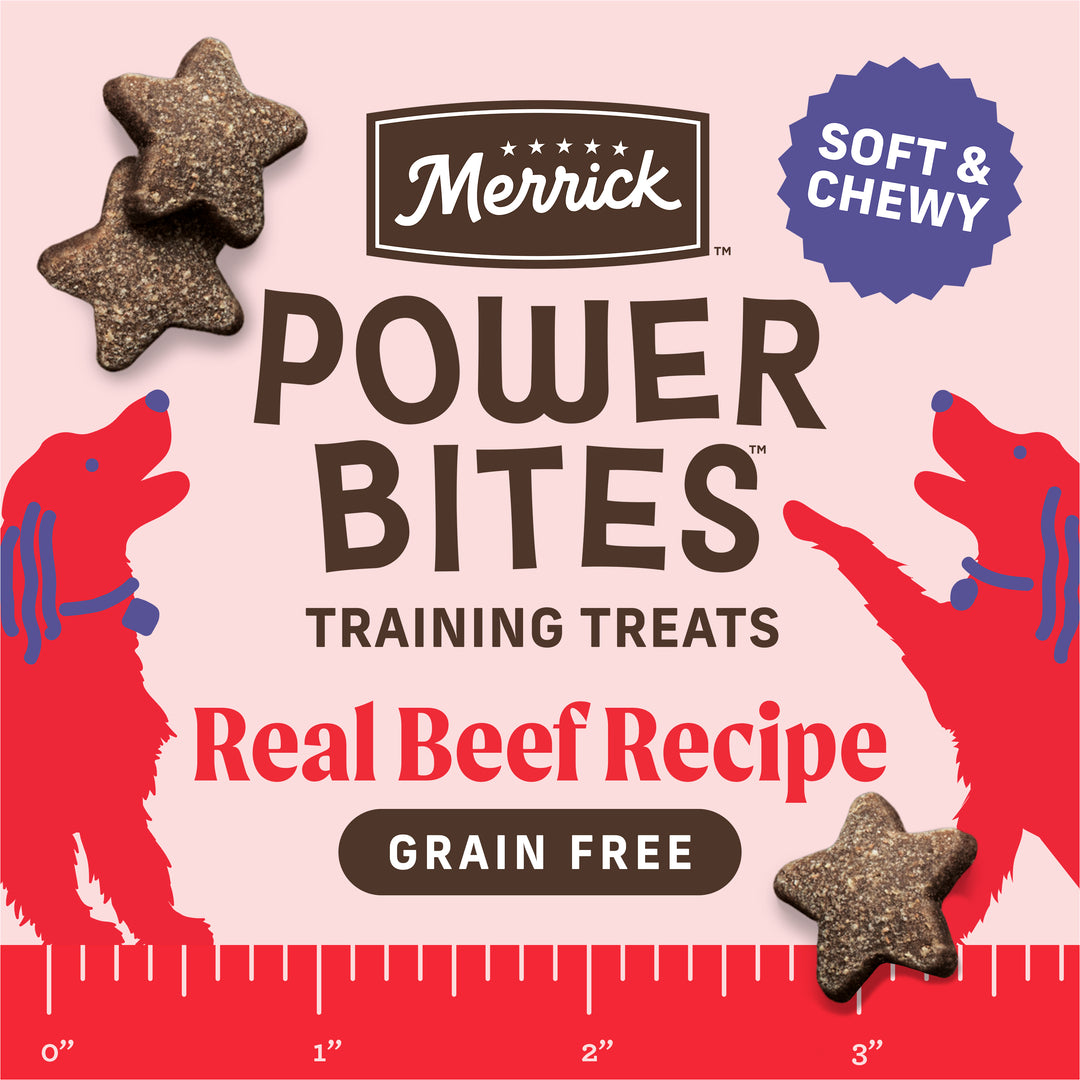 Merrick Power Bites Texas Beef Treats 6oz unpacked