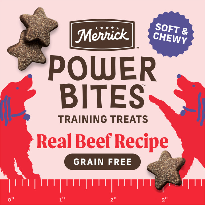 Merrick Power Bites Texas Beef Treats 6oz unpacked