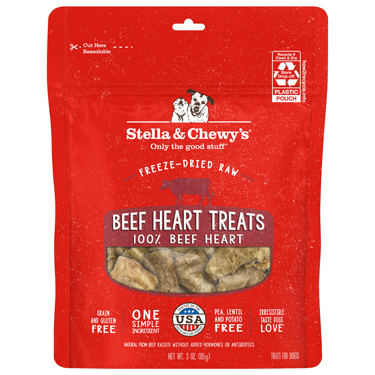 Single Ingredient Treats Beef Heart - 3 oz