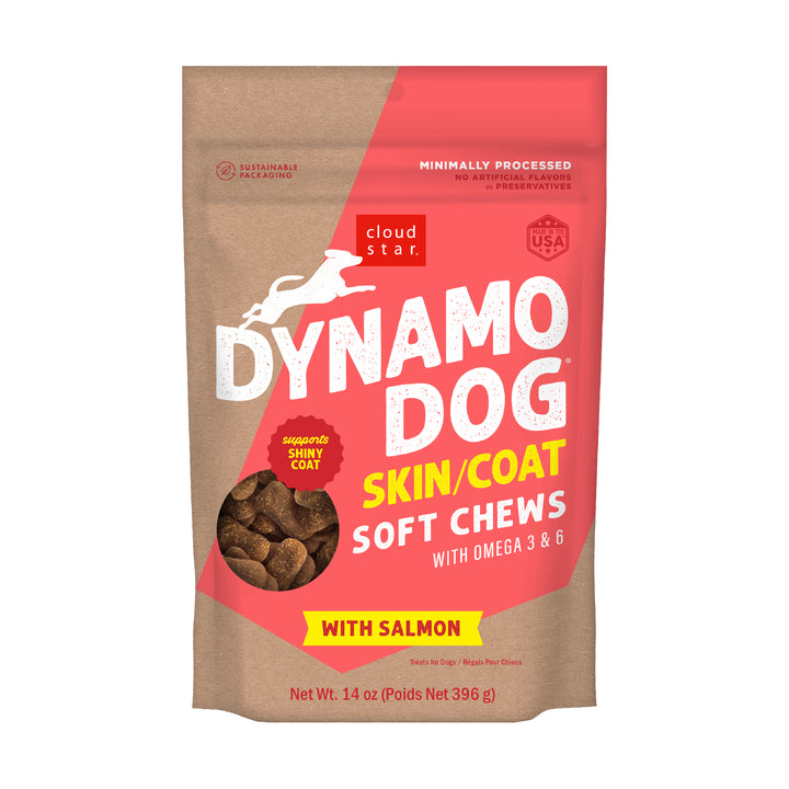Cloud Star Dynamo Dog Functional Treats Skin Coat Salmon 14 oz