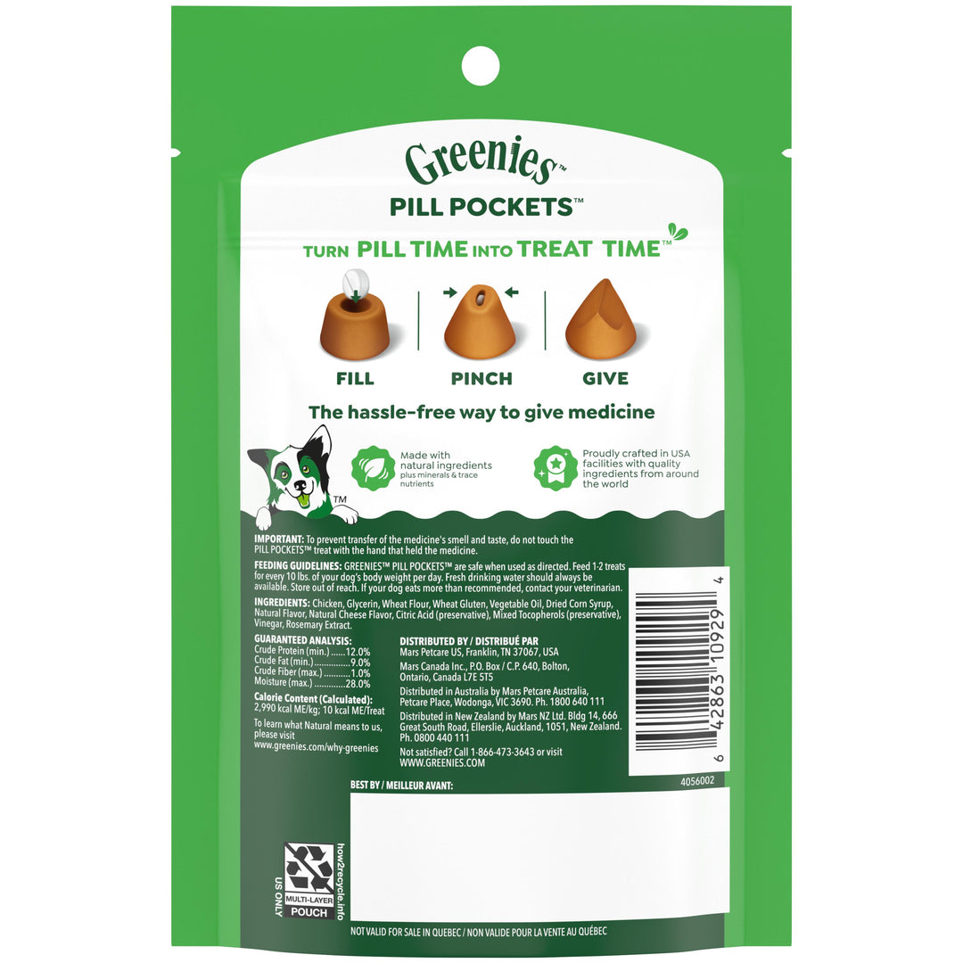 GREENIES PILL POCKETS CHEESE 3.2OZ