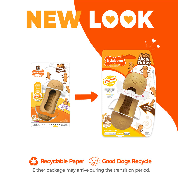 Nylabone Strong Chew Fillable Peanut Dog Chew Toy Peanut Butter Medium (1 Count)