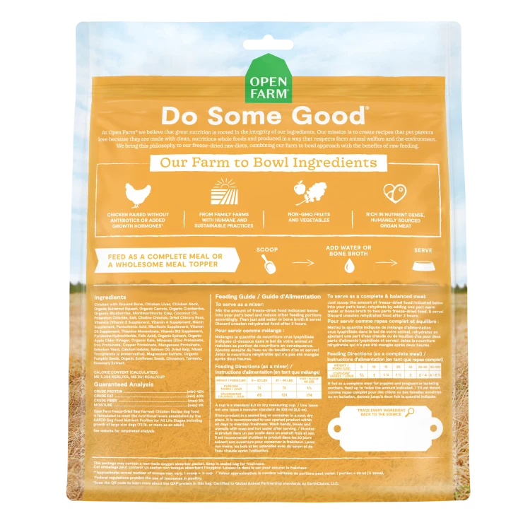 Open Farm Dog FD Raw Chicken Harvest 22 oz