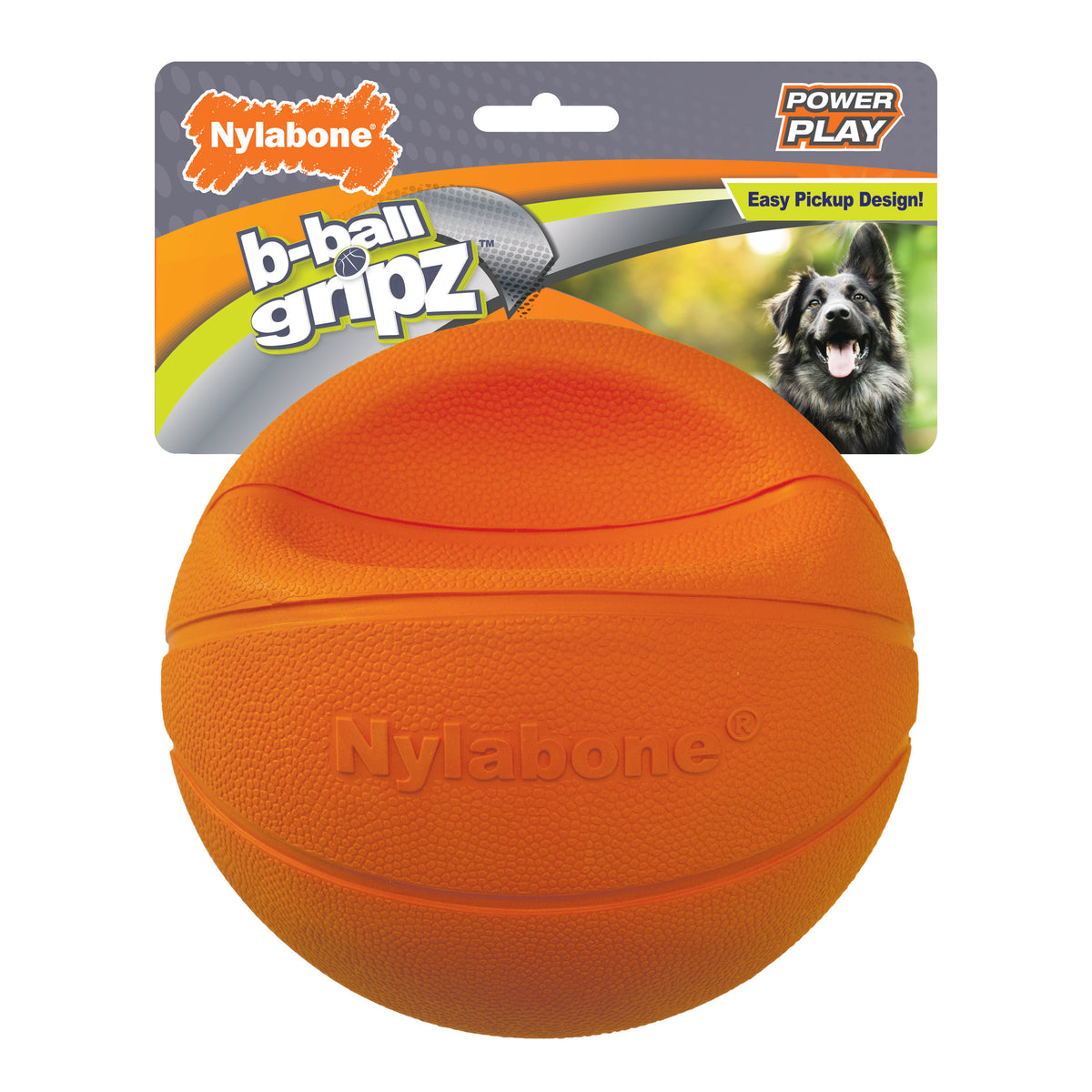 Nylabone Power Play B-Ball Gripz Basketball Dog Toy Large 6.5 Inch (1 Count)