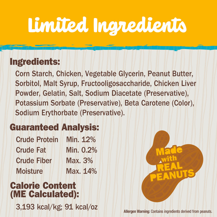 Cadet Chewalicious Rawhide-Free Natural Classic Chewy Twists Peanut Butter (15 Count)