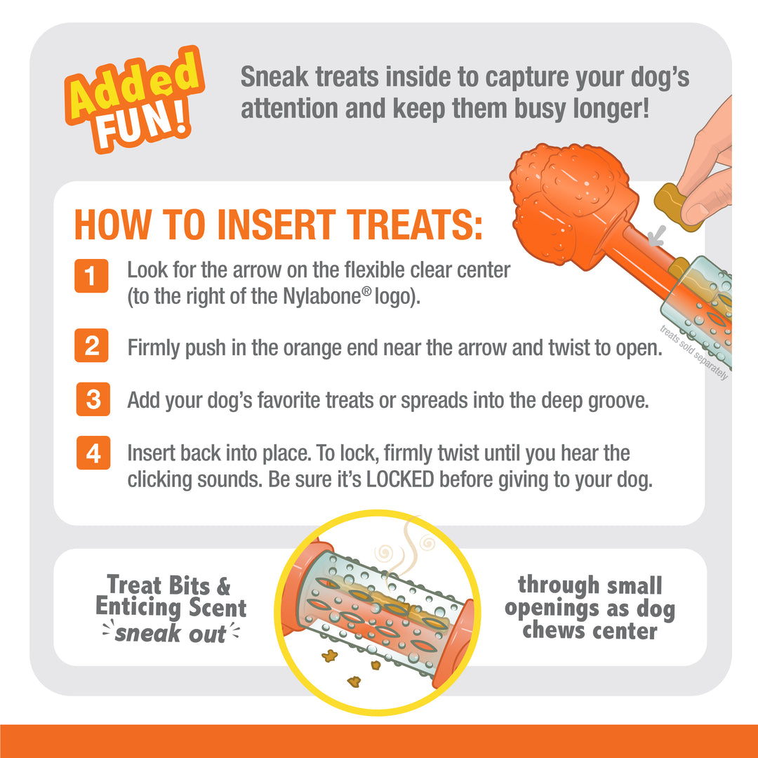 Nylabone Sneaky Snacker Dog Treat Toy Bacon Orange Large (1 Count)