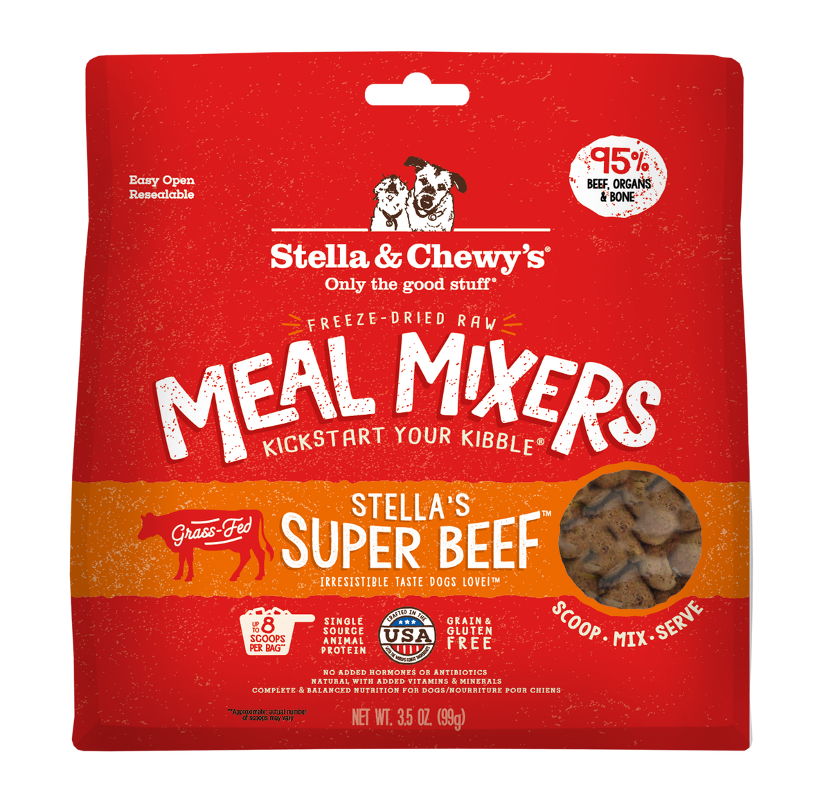 Freeze-Dried Stella's Super Beef Meal Mixers - 3.5 oz