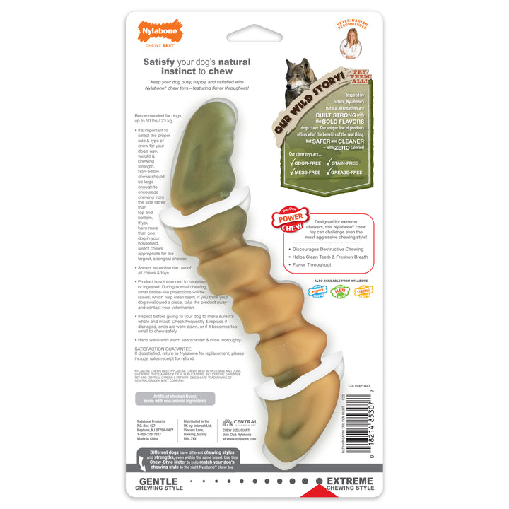 Nylabone Power Chew Gator Tail Alternative Dog Chew Toy Chicken Large (1 Count)