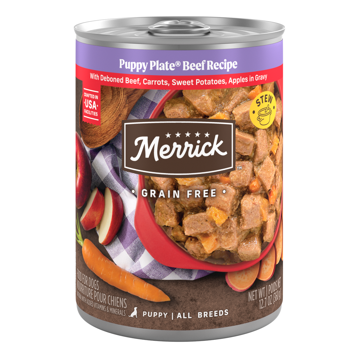 Merrick Puppy Plate Beef Recipe 12.7 oz Can