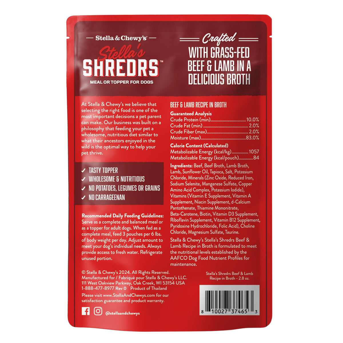 Stella's Shredders Beef & Lamb Recipe in Broth