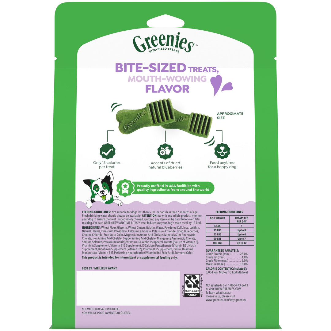 Greenies Anytime Bites BiteSize Dog Dental Treats BlueBerry