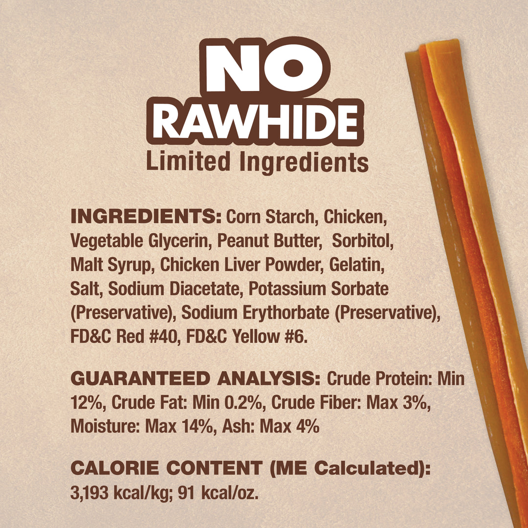 Cadet Choice Chews No Rawhide Dog Chew Sticks Peanut Butter 7 Ounce (10 Count)