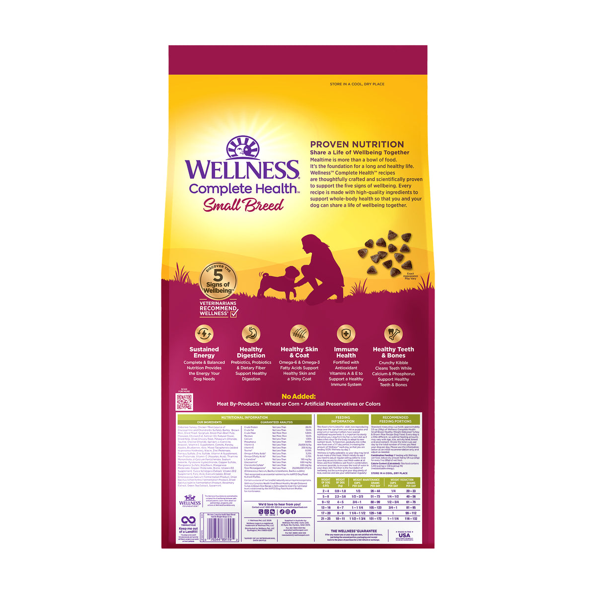 Wellness Complete Health Dry Dog Food, Small Breed, Wholesome Grains, Natural, Healthy Weight Turkey & Brown Rice Recipe, (12-Pound Bag)