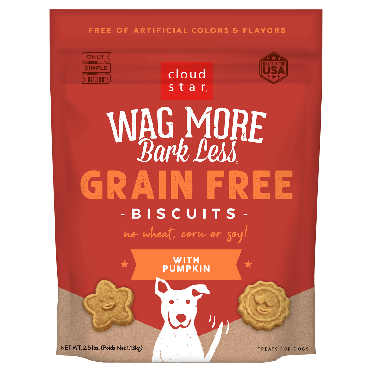 Wag More Bark Less GF Oven Baked Treats with Pumpkin 2.5lb