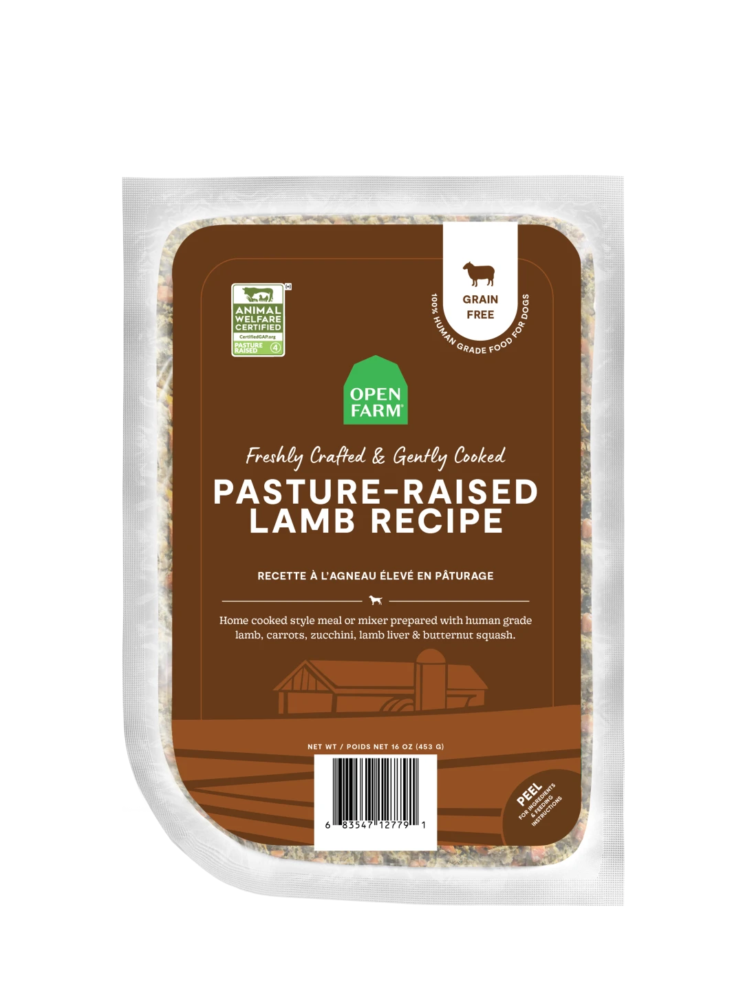 Open Farm Frozen Gently Cooked Pasture Raised Lamb Dog 16 oz