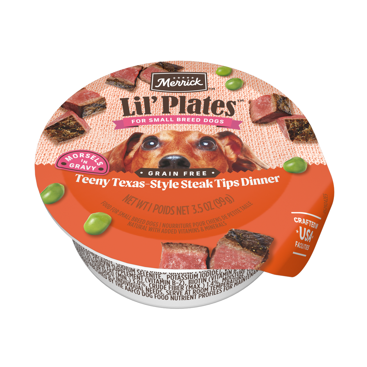 Merrick small breed lil plates teeny texas steak tips dinner 3.5 oz