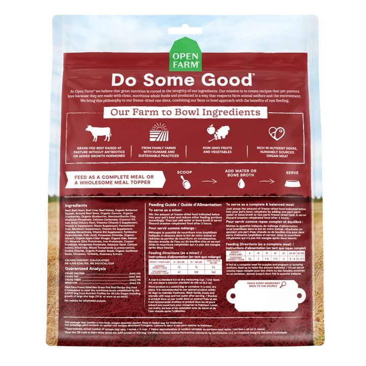 Open Farm Dog FD Raw Beef GrassFed 22 oz