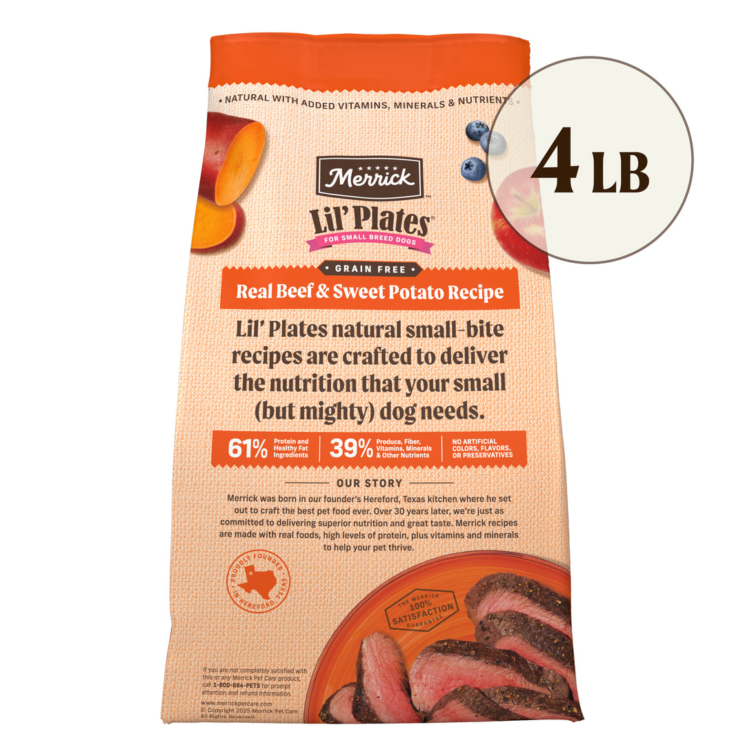 MERRICK LIL PLATES BEEF 4LB back