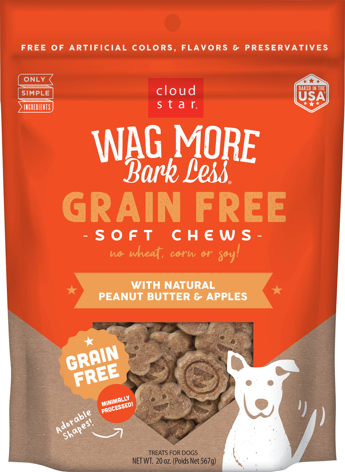 Wag More Bark Less Soft Chews GF PB 20oz