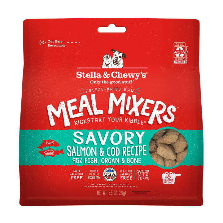 Freeze-Dried Savory Salmon &amp; Cod Meal Mixers - 3.5 oz