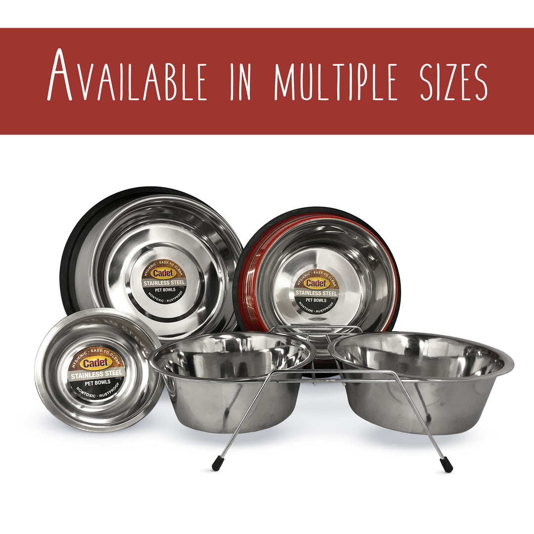 Cadet Stainless Steel No Spill Dog Bowls 64 Ounce