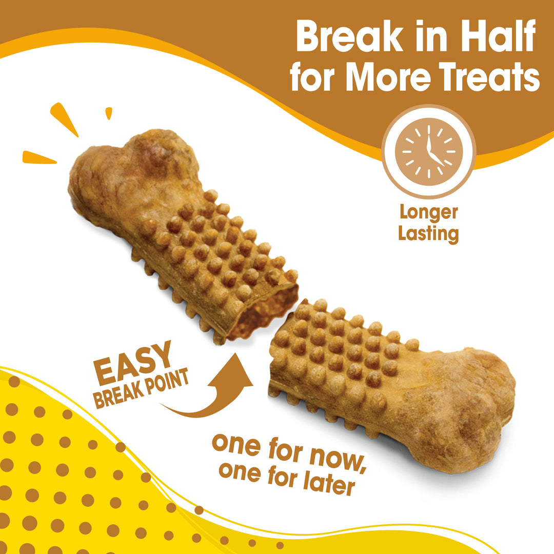 Nylabone Nubz Peanut Butter Dog Chew Treats Large (18 Count)