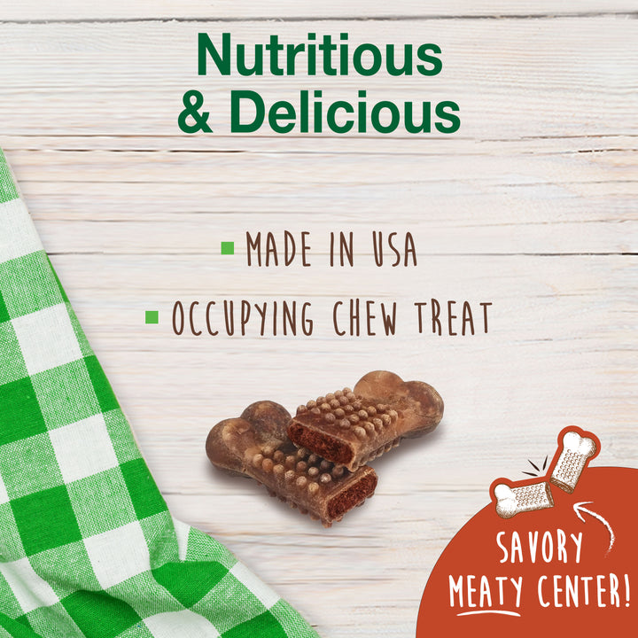 Nylabone Healthy Edibles Meaty Center All-Natural Long Lasting Chew Treats Beef Medium (2 Count)