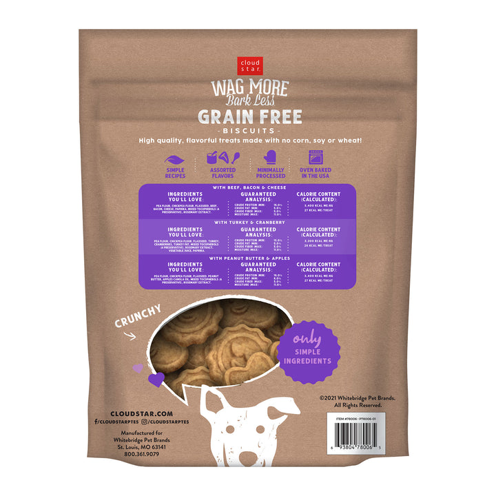 Wag More Bark Less Grain Free Assorted Crunchy Treats 2.5 lb - back