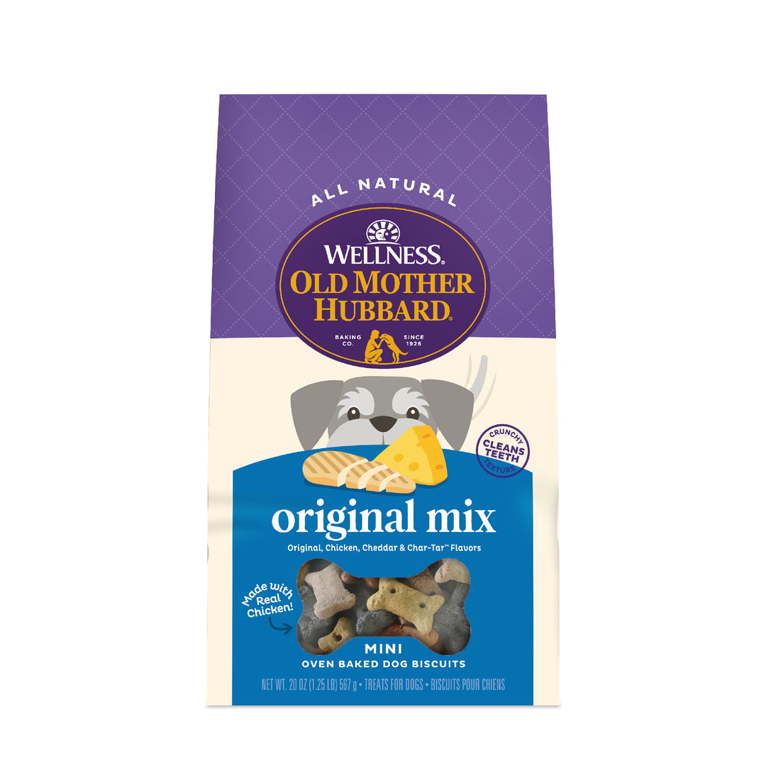 Wellness Old Mother Hubbard Original Mix Dog Biscuits, Natural, Training Treats, Four Flavors, Mini Size, (20 Ounce Bag)