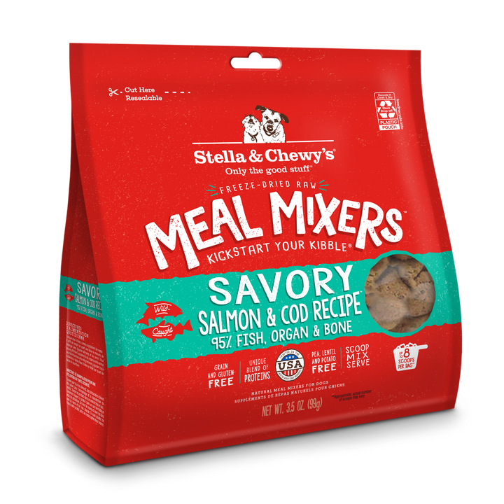 Freeze-Dried Savory Salmon &amp; Cod Meal Mixers - 3.5 oz