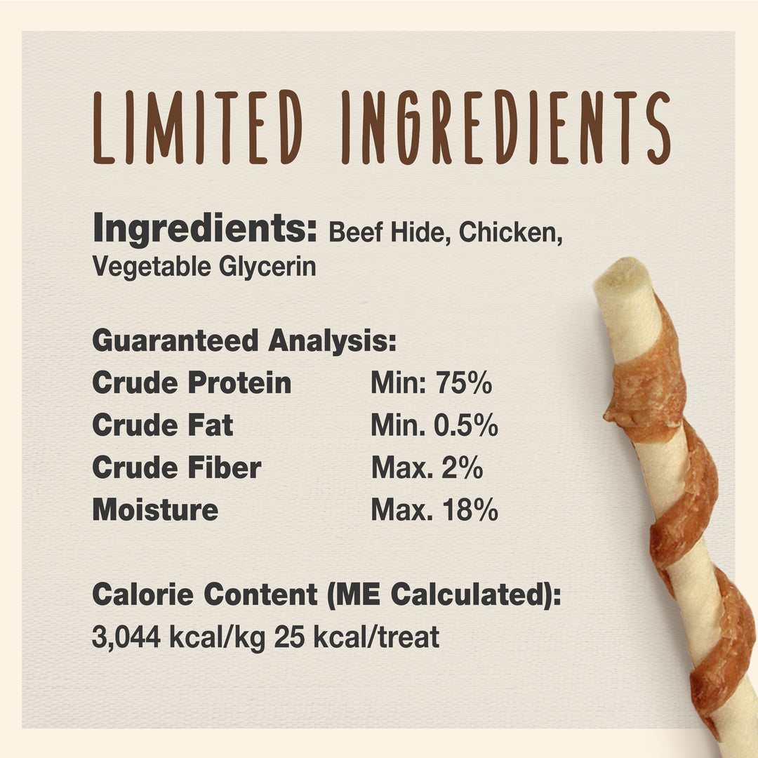Cadet Gourmet Beef Hide &amp; Chicken Twists Sticks 4 Ounce (14 Count)