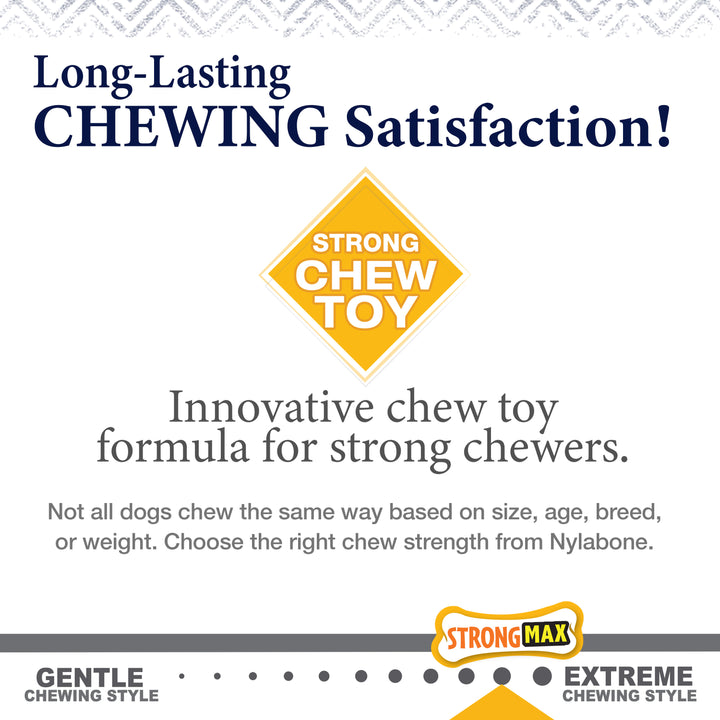 Nylabone Strong Chew Gourmet Style Wishbone Dog Chew Toy Bacon Large (1 Count)