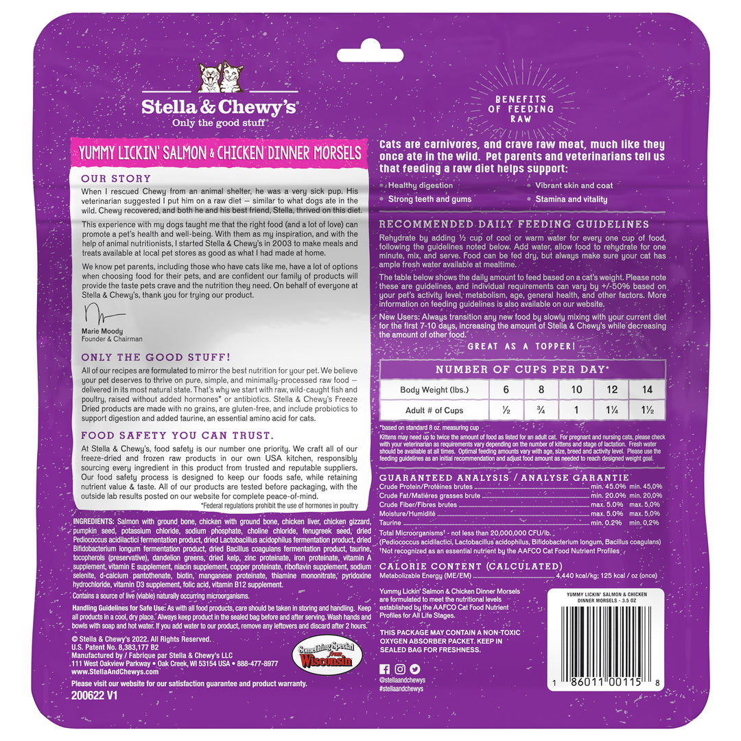 Freeze-Dried Yummy Lickin Salmon &amp; Chicken Morsels - 3.5 oz
