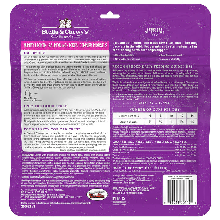 Freeze-Dried Yummy Lickin Salmon &amp; Chicken Morsels - 3.5 oz