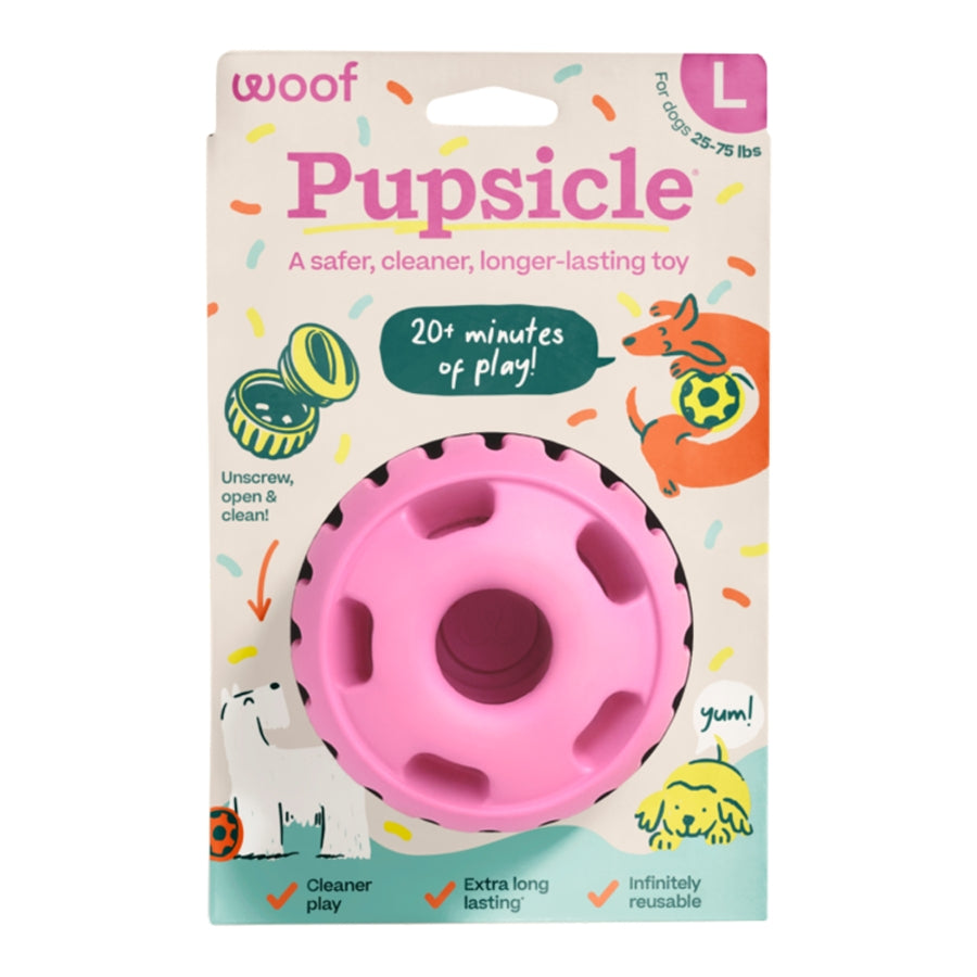 Woof Dog Toy Pupsicle Birthday Pink Large
