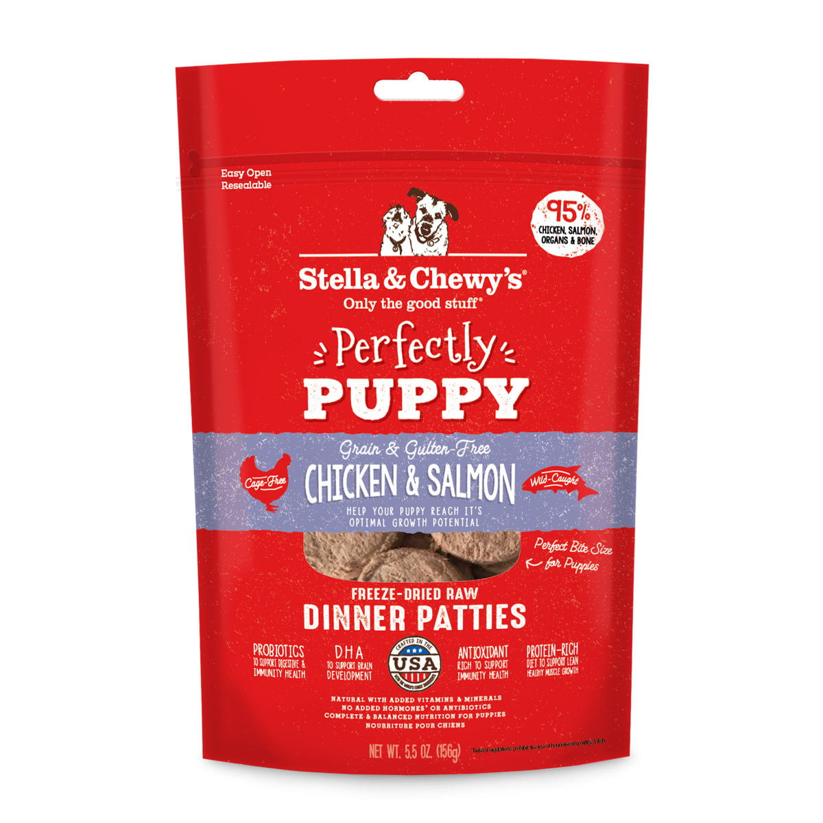 Freeze-Dried Perfectly Puppy Chicken & Salmon Patties - 5.5 oz