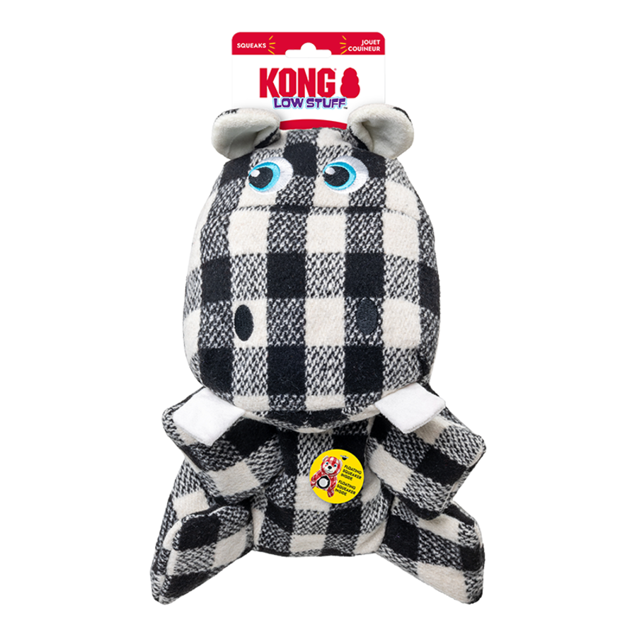 Kong Low Stuff Flanimalz Hippo Plush Dog Toy Extra Large