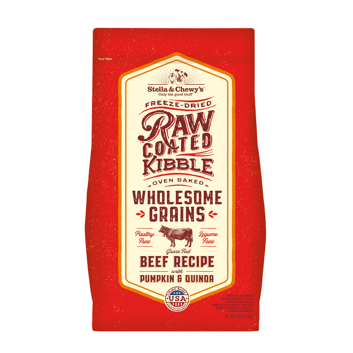 Kibble Raw Coated Wholesome Grain Beef  - 22 lb